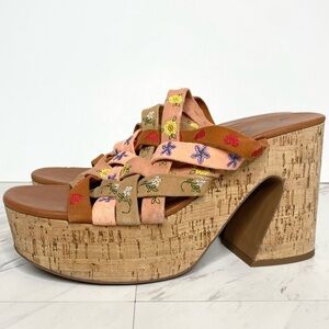 New! Free People Lisbon Cork Platform Mule 41